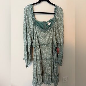 Arula Mint Cheetah Tiered Minidress